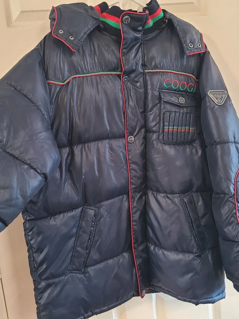 Coogi Y2K Navy Puffer Jacket Size XL